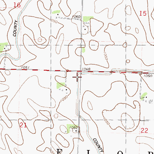 Topographic Map of County Ditch Number One Hundred Twenty, MN