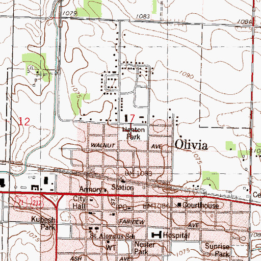 Topographic Map of Henton Park, MN