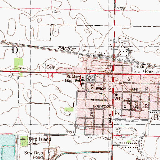Topographic Map of Saint Mary High School, MN