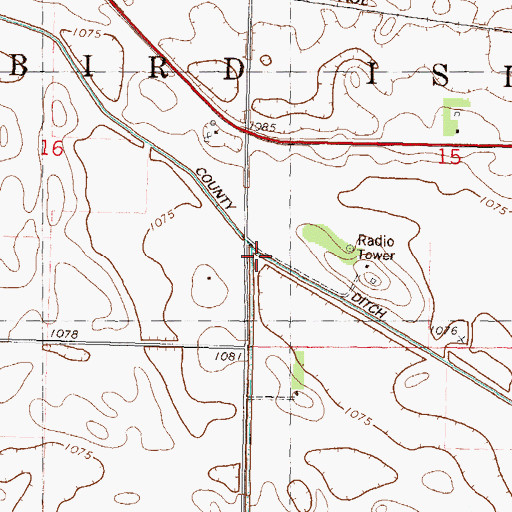 Topographic Map of County Ditch Number Sixtysix, MN