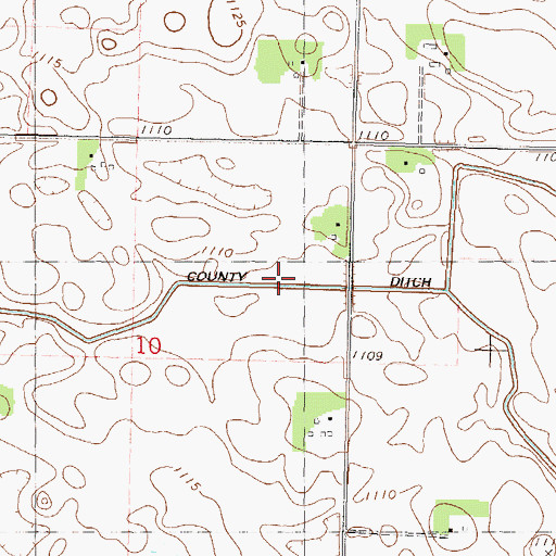 Topographic Map of County Ditch Number Fiftytwo, MN