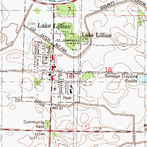 Topographic Map of Luce Line State Trail, MN
