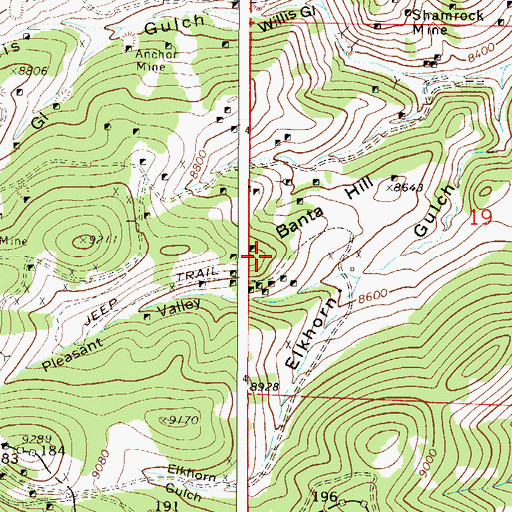 Topographic Map of Banta Hill, CO