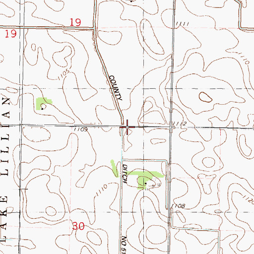 Topographic Map of County Ditch Number Fiftyone, MN