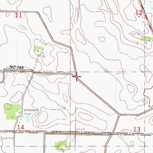 Topographic Map of County Ditch Number Twentyfour A, MN