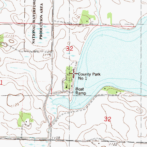 Topographic Map of County Park Number One, MN
