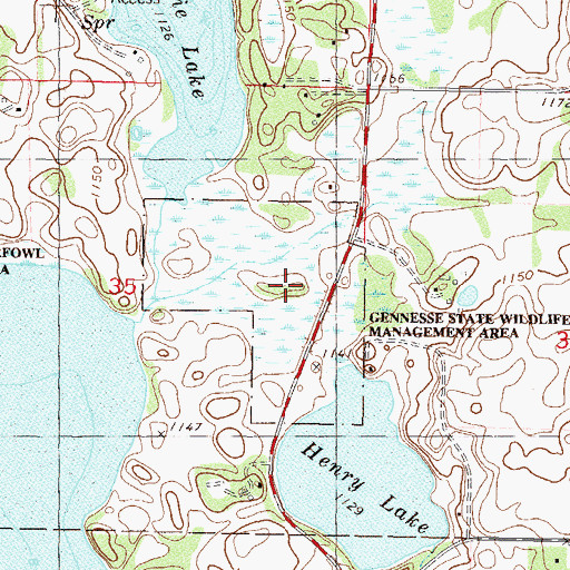 Topographic Map of Gennesse State Wildlife Management Area, MN