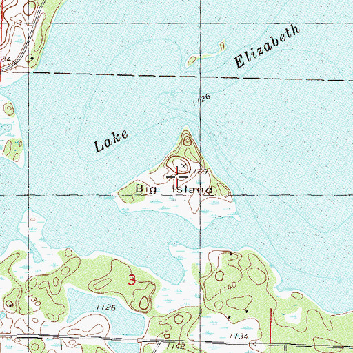 Topographic Map of Big Island, MN