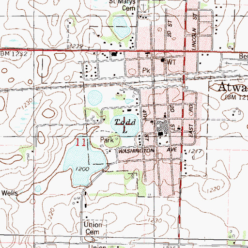 Topographic Map of Tadd Lake, MN