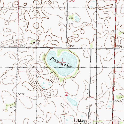 Topographic Map of Pay Lake, MN