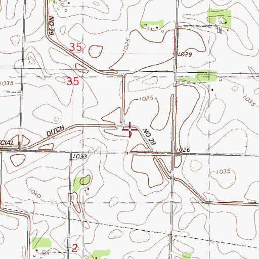 Topographic Map of Judicial Ditch Number Twentynine, MN