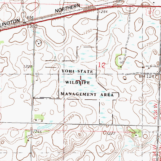 Topographic Map of Yohi State Wildlife Management Area, MN