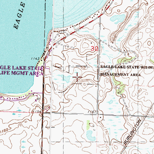 Topographic Map of Eagle Lake State Wildlife Management Area, MN