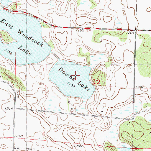 Topographic Map of Downs Lake, MN