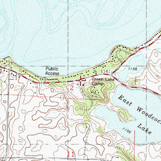 Topographic Map of Green Lake Camp, MN