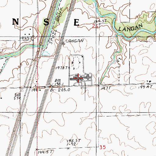 Topographic Map of Central High School, IL