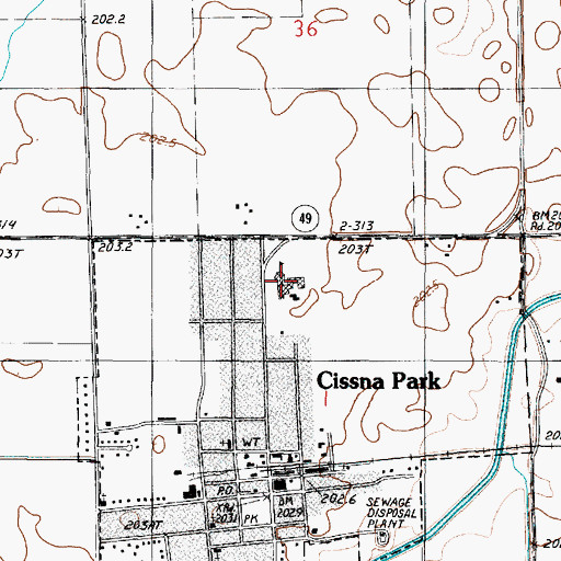 Topographic Map of Cissna Park Senior High School, IL