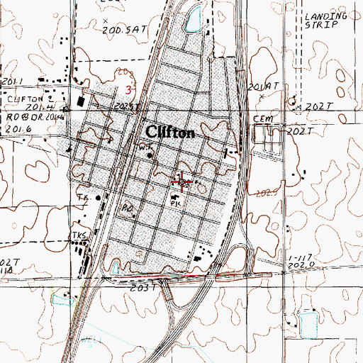 Topographic Map of Clifton Elementary School, IL