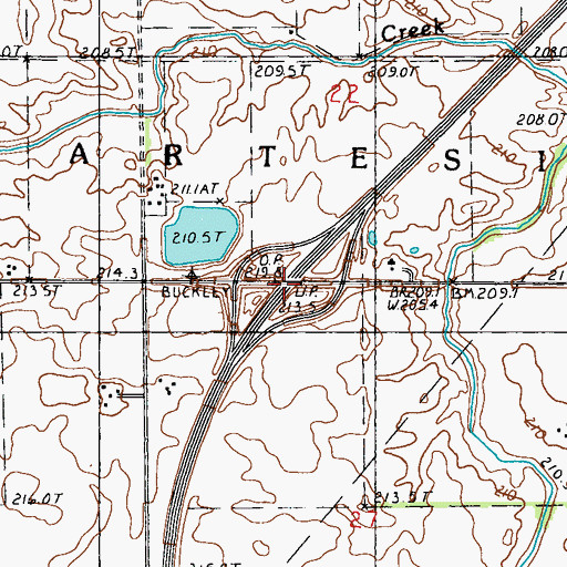 Topographic Map of Interchange 272, IL