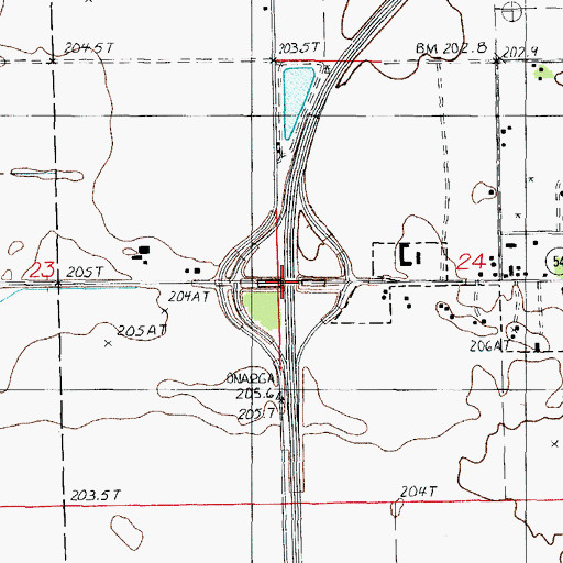Topographic Map of Interchange 280, IL