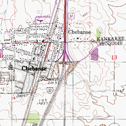 Topographic Map of Interchange 302, IL