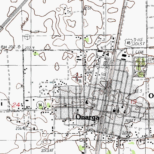 Topographic Map of Iroquois West Middle School, IL
