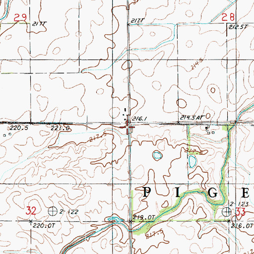 Topographic Map of Parker Center School (historical), IL