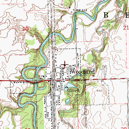 Topographic Map of Woodland Elementary School, IL