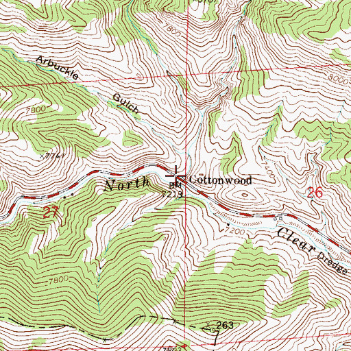 Topographic Map of Cottonwood, CO