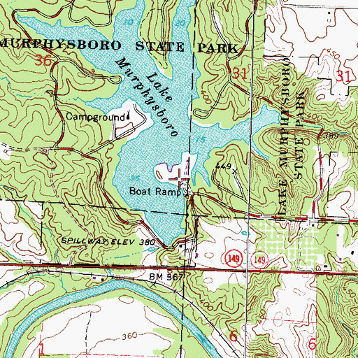 Topographic Map of Clear View Picnic Area, IL