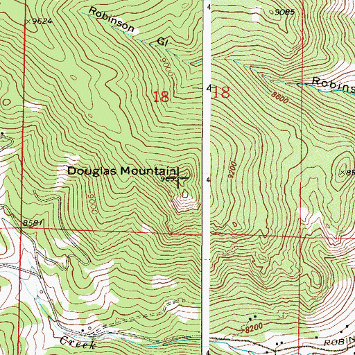 Topographic Map of Douglas Mountain, CO