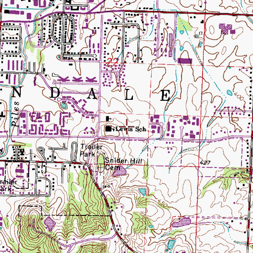 Topographic Map of Doug Lee Park, IL