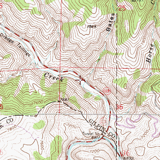 Topographic Map of Bates Gulch, CO