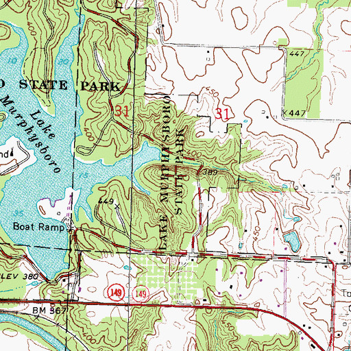 Topographic Map of Hickory Grove Picnic Area, IL