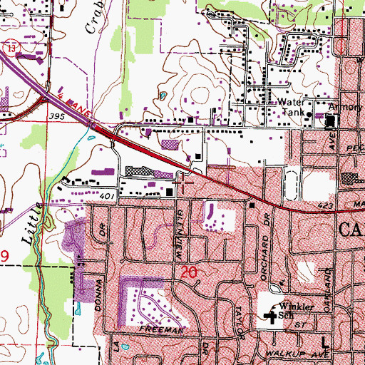 Topographic Map of Lenus Turley Park, IL