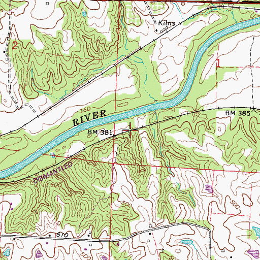 Topographic Map of Mount Pleasant Station (historical), IL