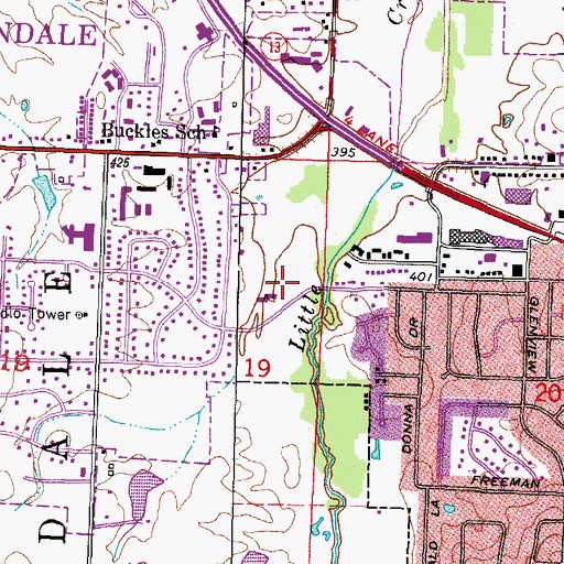 Topographic Map of Parrish Park, IL