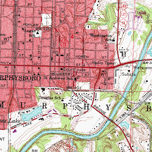 Topographic Map of Saint Andrews Catholic Church, IL