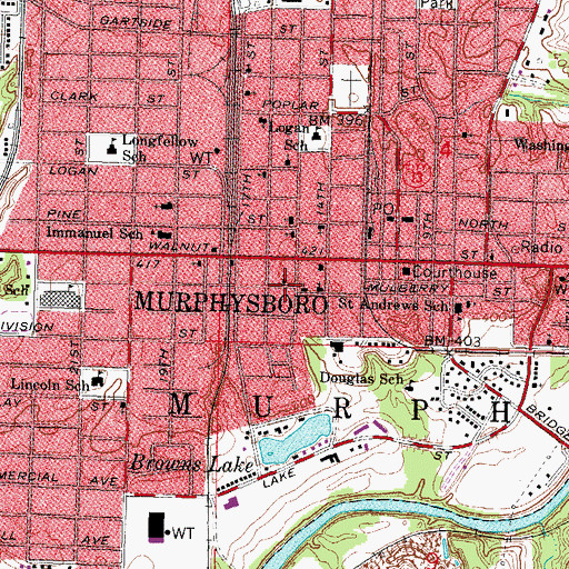 Topographic Map of Saint Peters United Church of Christ, IL