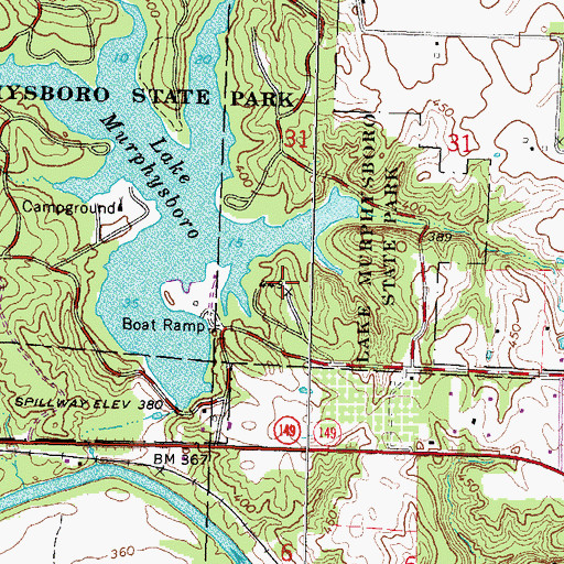 Topographic Map of Shady Cove Picnic Area, IL
