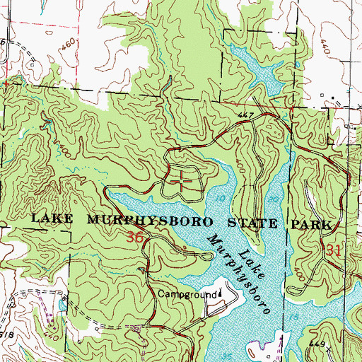 Topographic Map of Shady Rest Campground, IL