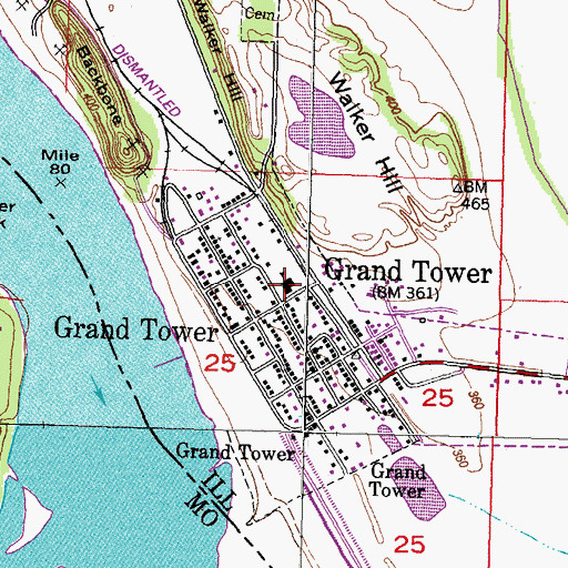 Topographic Map of Shawnee Elementary School-North, IL