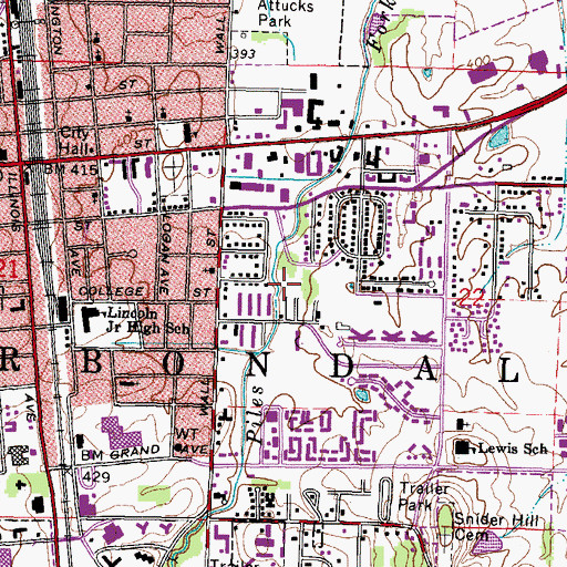 Topographic Map of Tatum Heights Park, IL