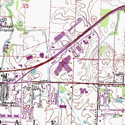 Topographic Map of University Mall Shopping Center, IL