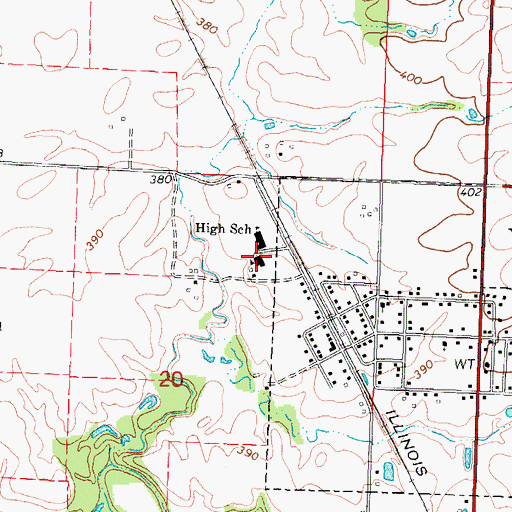 Topographic Map of Vergennes Elementary School, IL