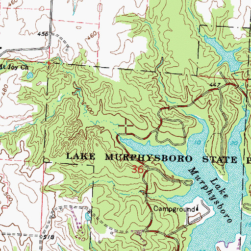 Topographic Map of Water Lily Campground, IL