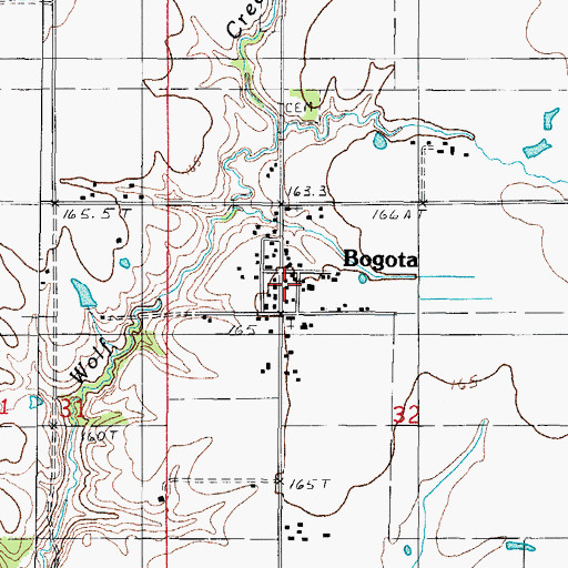 Topographic Map of Bogota Post Office, IL