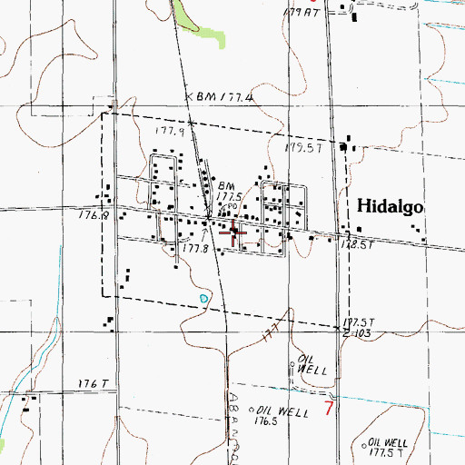 Topographic Map of Hidalgo Elementary School, IL