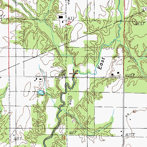 Topographic Map of Hunts Branch, IL