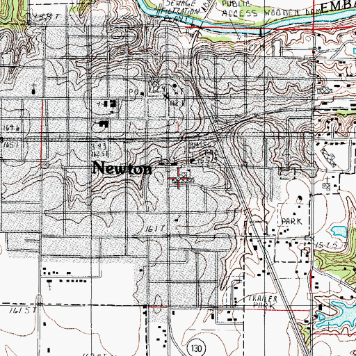 Topographic Map of Newton Elementary School, IL